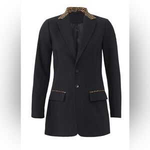 Current/Elliott The Calla Leopard Trim Blazer